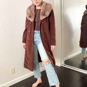 Vintage Fur Wool Coat